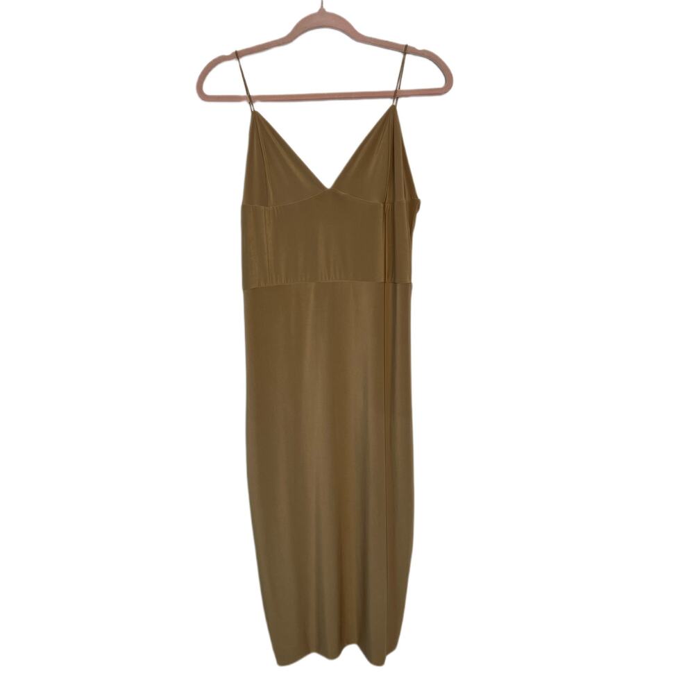 Missguided Tan Brown Spaghetti Strap Empire Waist Pullover Midi Dress Sizeโ 16